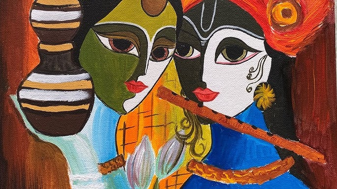 Art:6fkmybphqty= Modern Krishna Painting