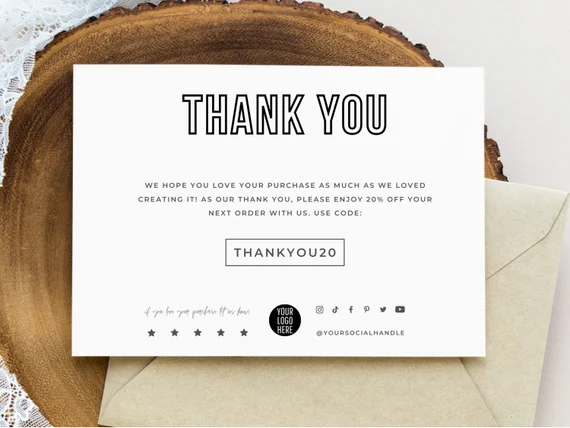 Printable:-6 Xclc My= Thank You Card Template